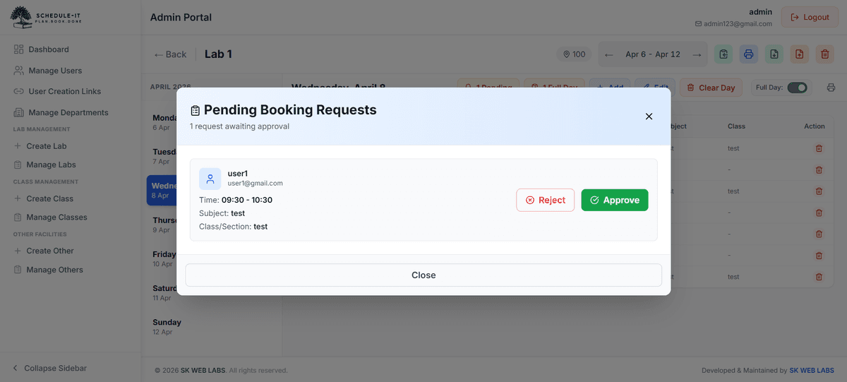 Pending Booking Requests